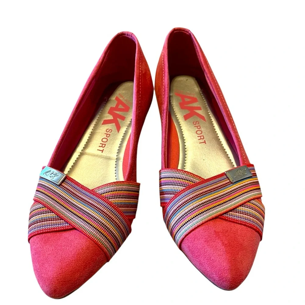 💜ANNE KLEIN SPORT Women's Red Flats - Picture 2 of 6